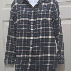 Madewell Classic Ex Boyfriend Flannel Shirt Baywood Plaid Oversized Best Seller